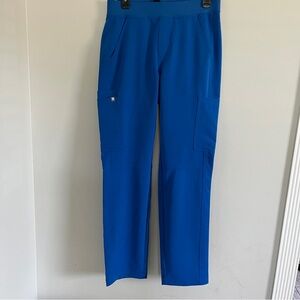 Figs Blue Cargo Pants Full-Length Solid